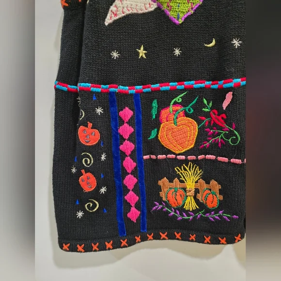 Colorful Halloween Themed Vest, Size 2X - Picture 2 of 6